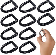 Clip ovale a forma di veer - Appeso chiavi - 10 pezzi - Nero - Legering