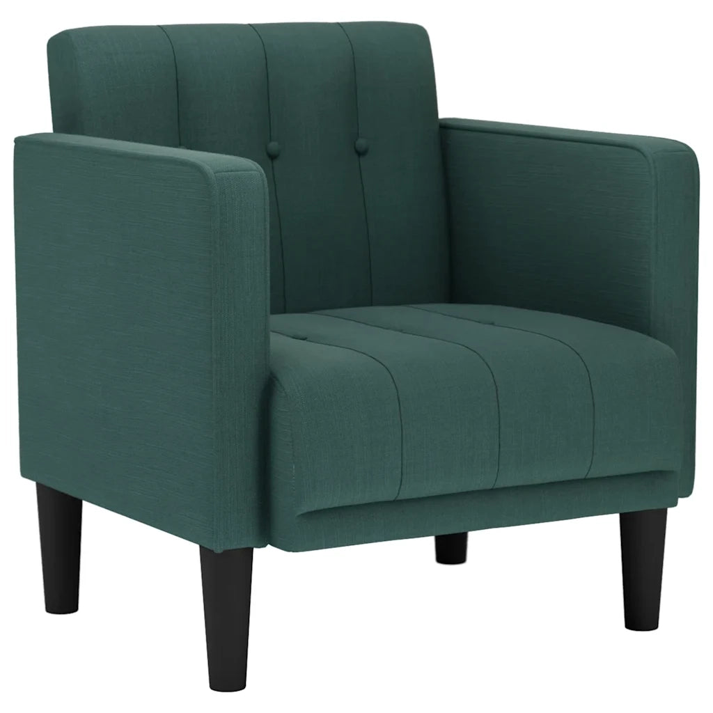 Divano Poltrona | Sedia con Braccioli Verde Scuro 53 cm in Tessuto