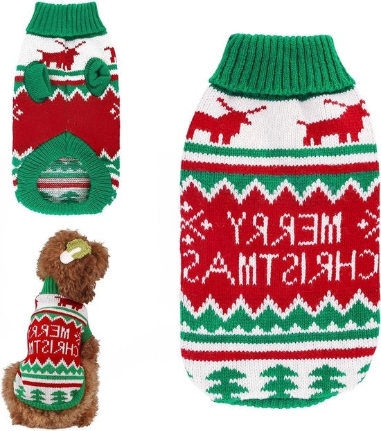 Pullover caldo per cani a maglia a punto per Natale e costume da casa per animali