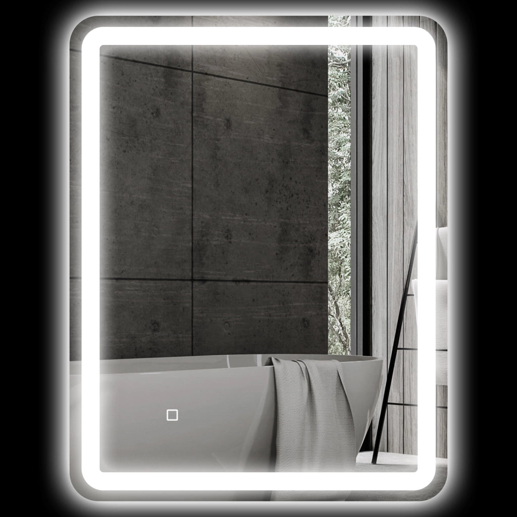 Specchio da Bagno Illuminato con Touch ¨C Minimal ¨C Argento 60x80