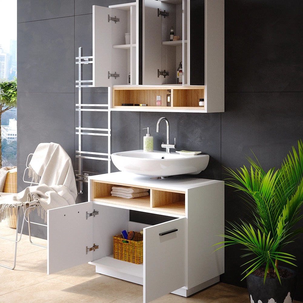 Vicco Set mobili bagno Bianco 2 parti