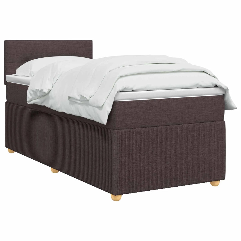 Letto box spring con materasso Marrone Scuro 90 x 200 cm 3451380