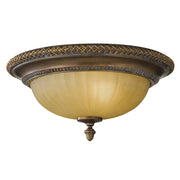 Plafoniera rustica rotonda 34,3cm 2xE27 oro/bronzo Feiss Kelham