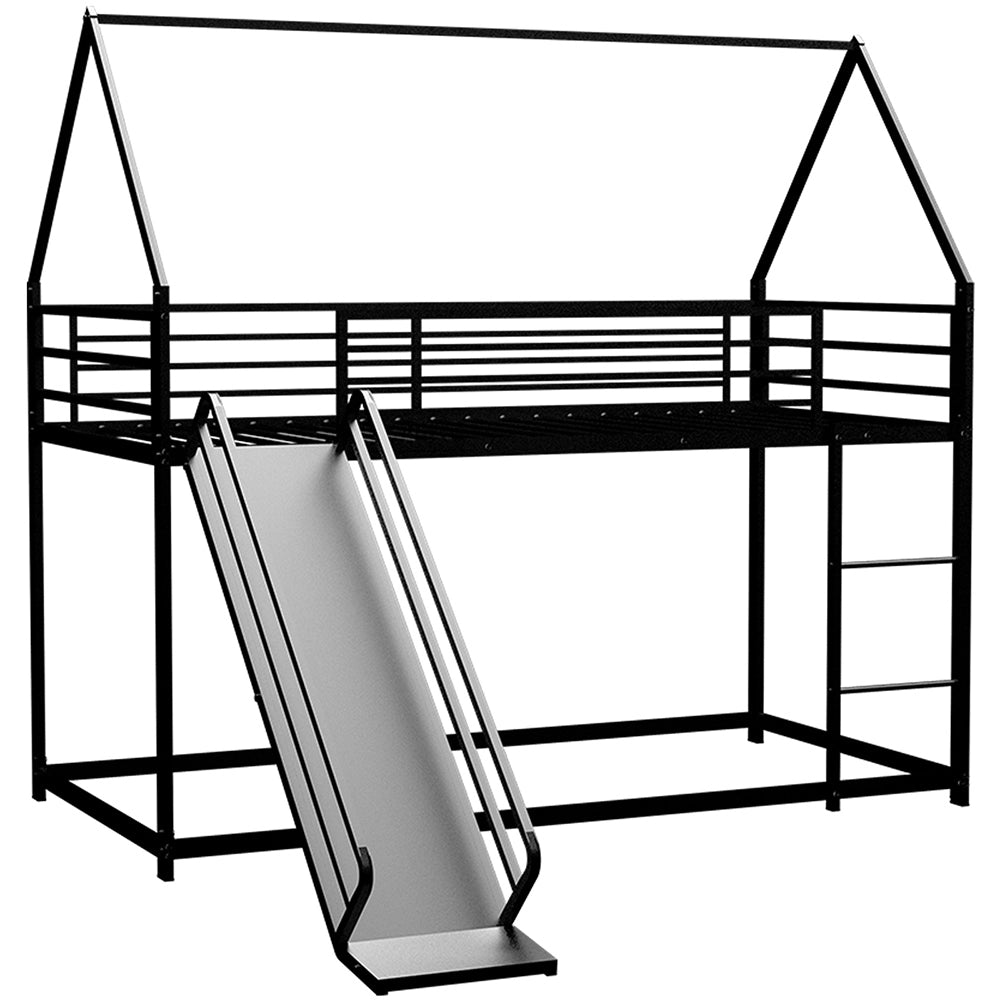 Letto a castello casa - Xylo - 90x200 cm con scivolo