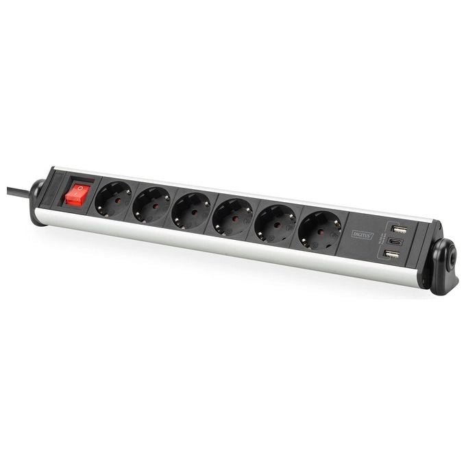 Digitus Presa multipla Office a 6 posti con 3 porte USB