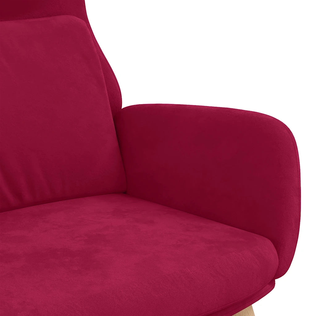Poltrona Relax Rosso Vino in Velluto 341356