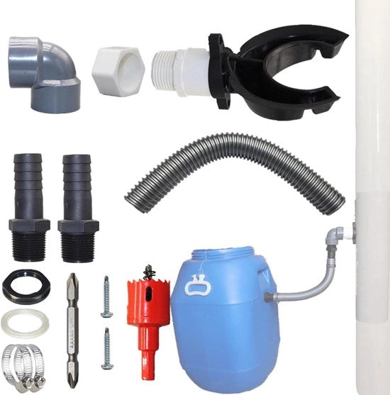 Raccoglitore di acqua di pioggia - raccoglitore di pioggia - set di connessione per tetti fino a 80 m²