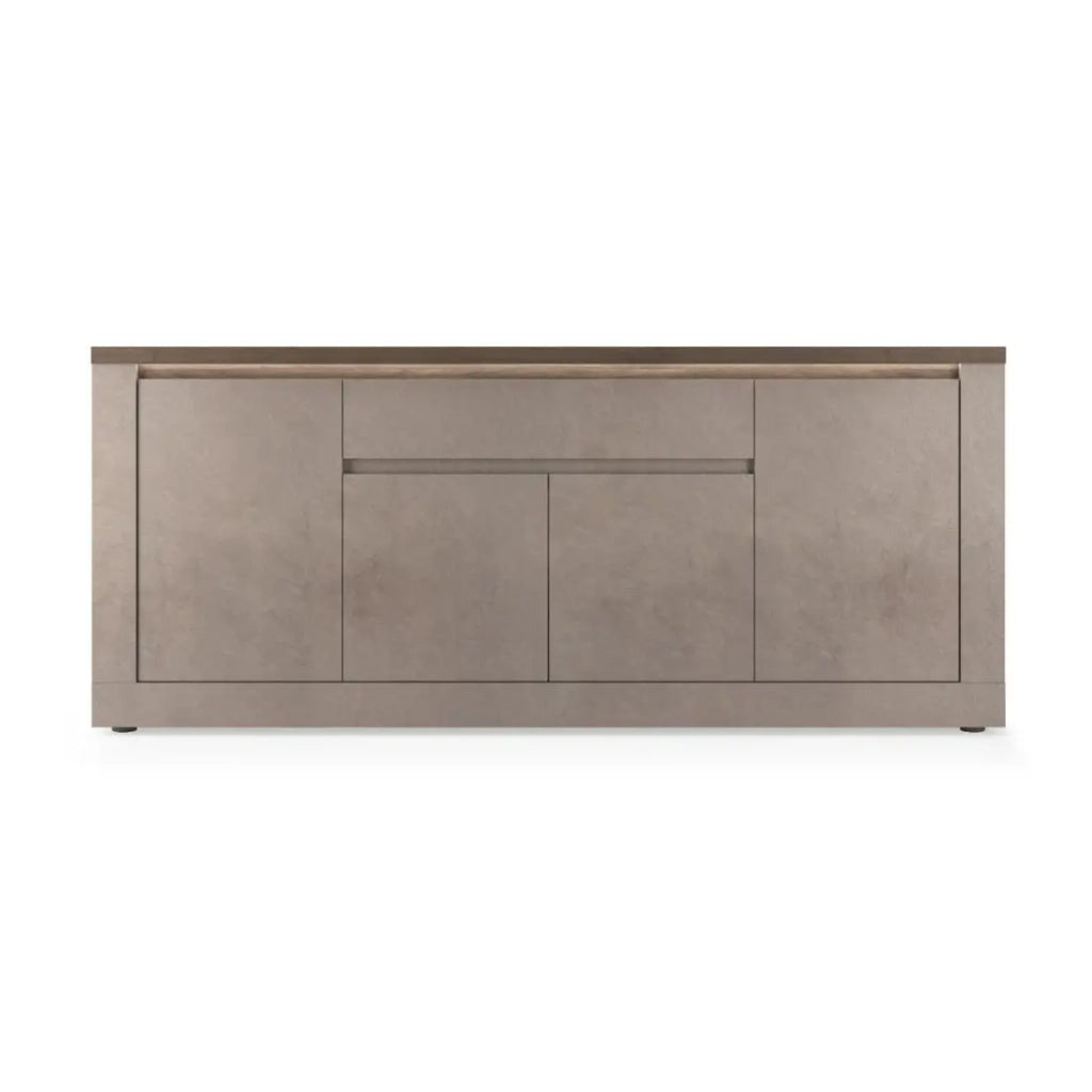 Buffet SASHA – 4 porte, 1 cassetto e LED – Bronzo e piano in legno Mercurio