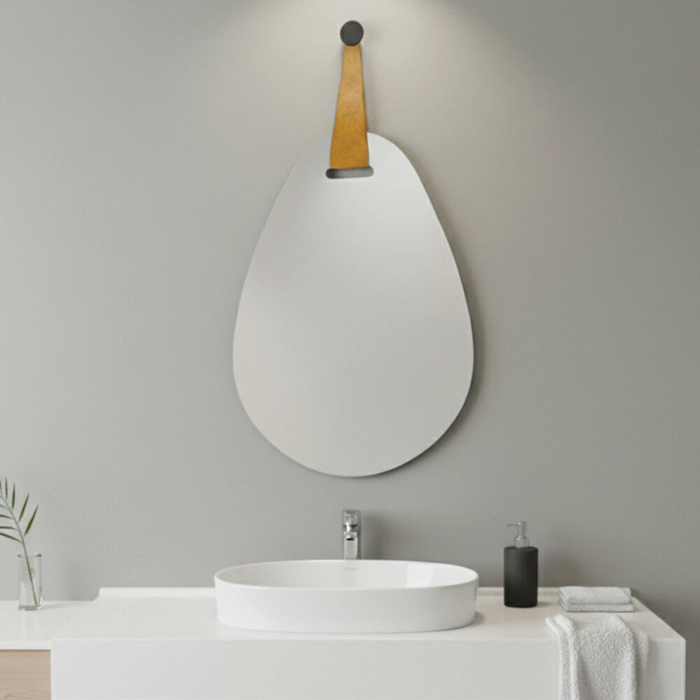 Specchio bagno ovale 61x83 cm filo lucido con fascia decorativa