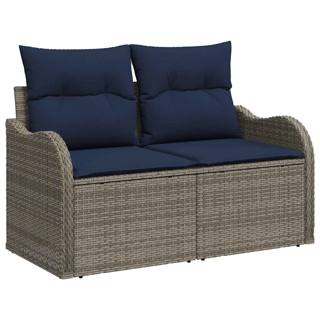 Set Divano da Giardino 9 pz grigio e blu navy 3349499