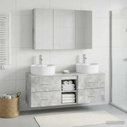 Set di mobili per il bagno 4 pz Grigio Cemento 3406906