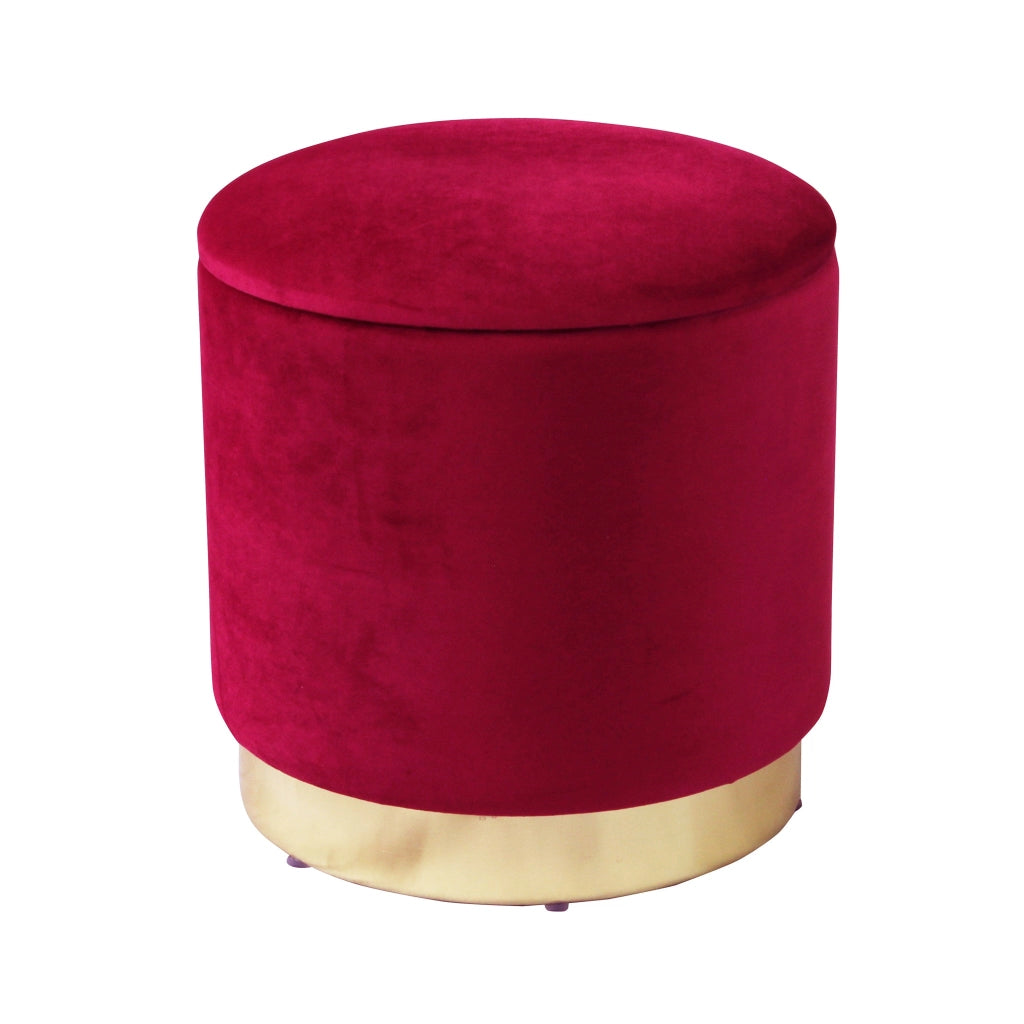 Pouf contenitore rotondo in velluto -  OCTAVIA