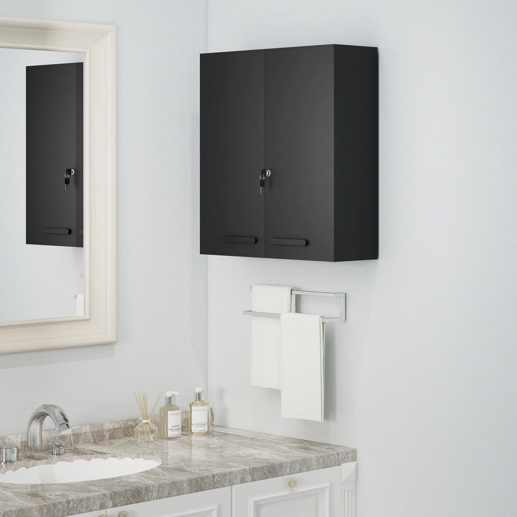 Armadietto per medicinali con 2 ante e 6 ripiani ¨C Minimal ¨C Nero