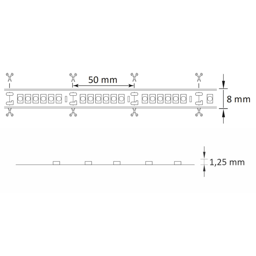 Striscia LED 3m 24V IP20 6500K alimentatore switch Polux