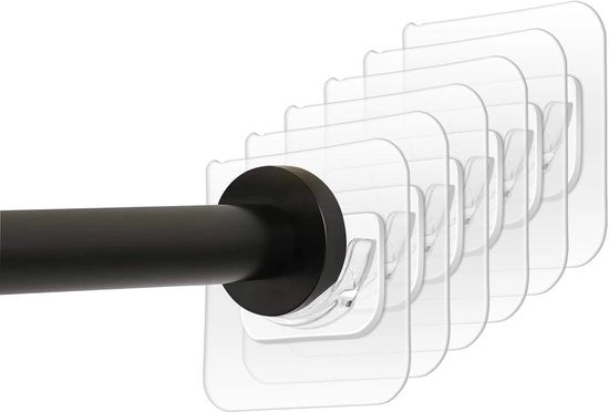 Set di sostegni per doccia 6 pezzi - Onde di fissaggio autoadesivi - Montaggio a parete - Translucido - ABS - Resistente agli urti - Sostegni per doccia
