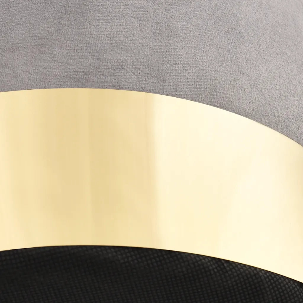 Sgabello Grigio Chiaro e Oro in Velluto 28 x 36 cm CFW6452963