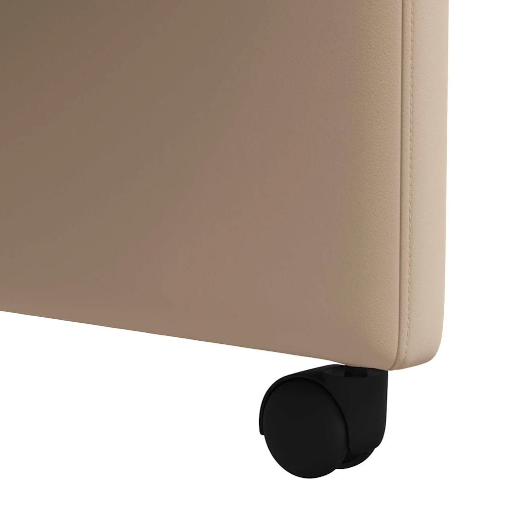 Sedie da Pranzo con Ruote 2 pcs Cappuccino 58 x 65 x 98 cm 42017889