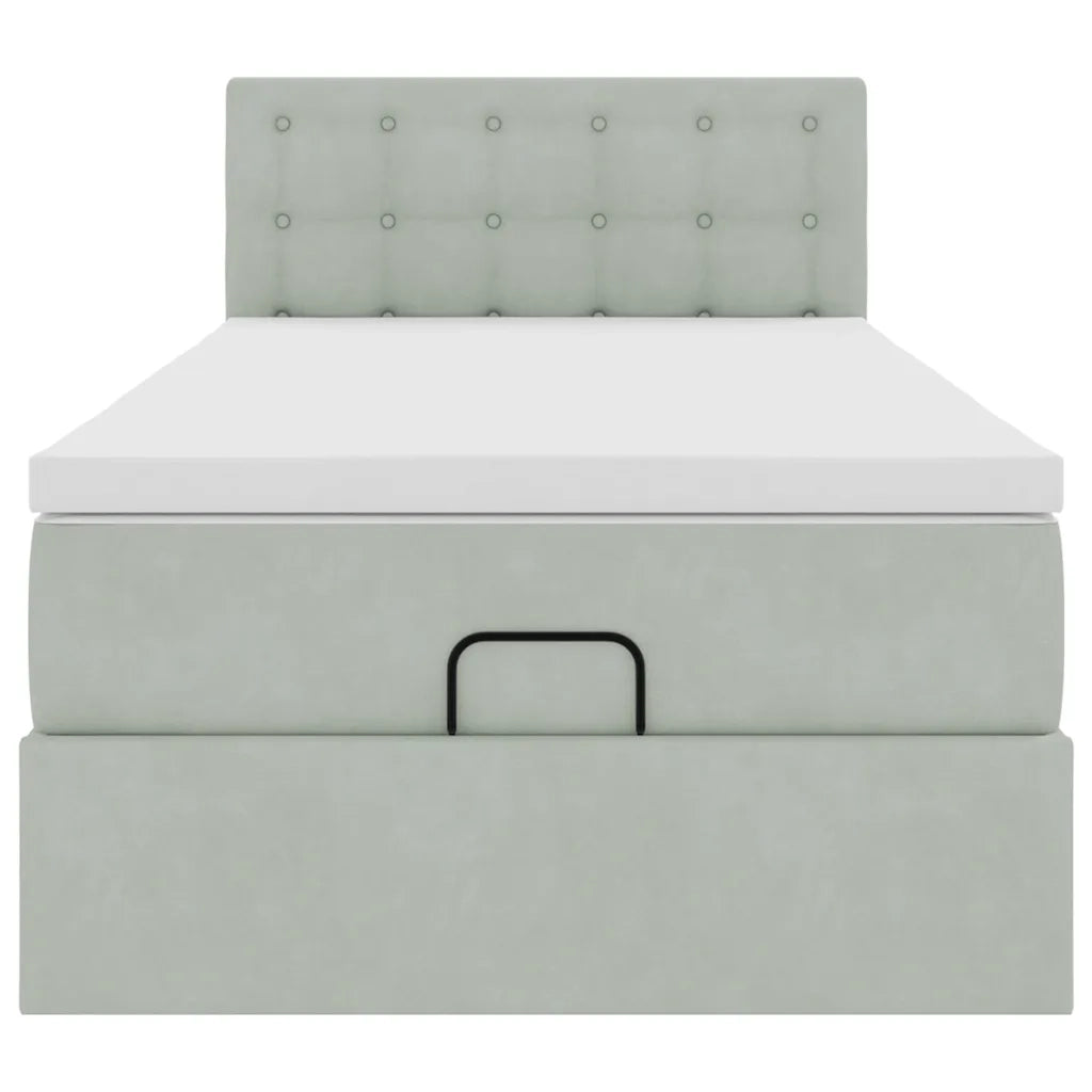 Struttura Letto Pouf con Materasso 90x190 cm in Velluto 3312734