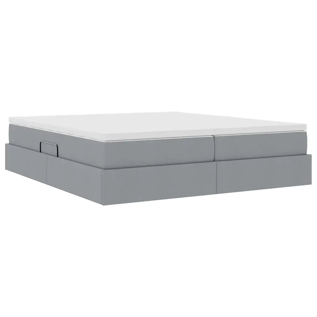 Letto con contenitore e materasso Grigio chiaro 200 x 200 cm 3370355