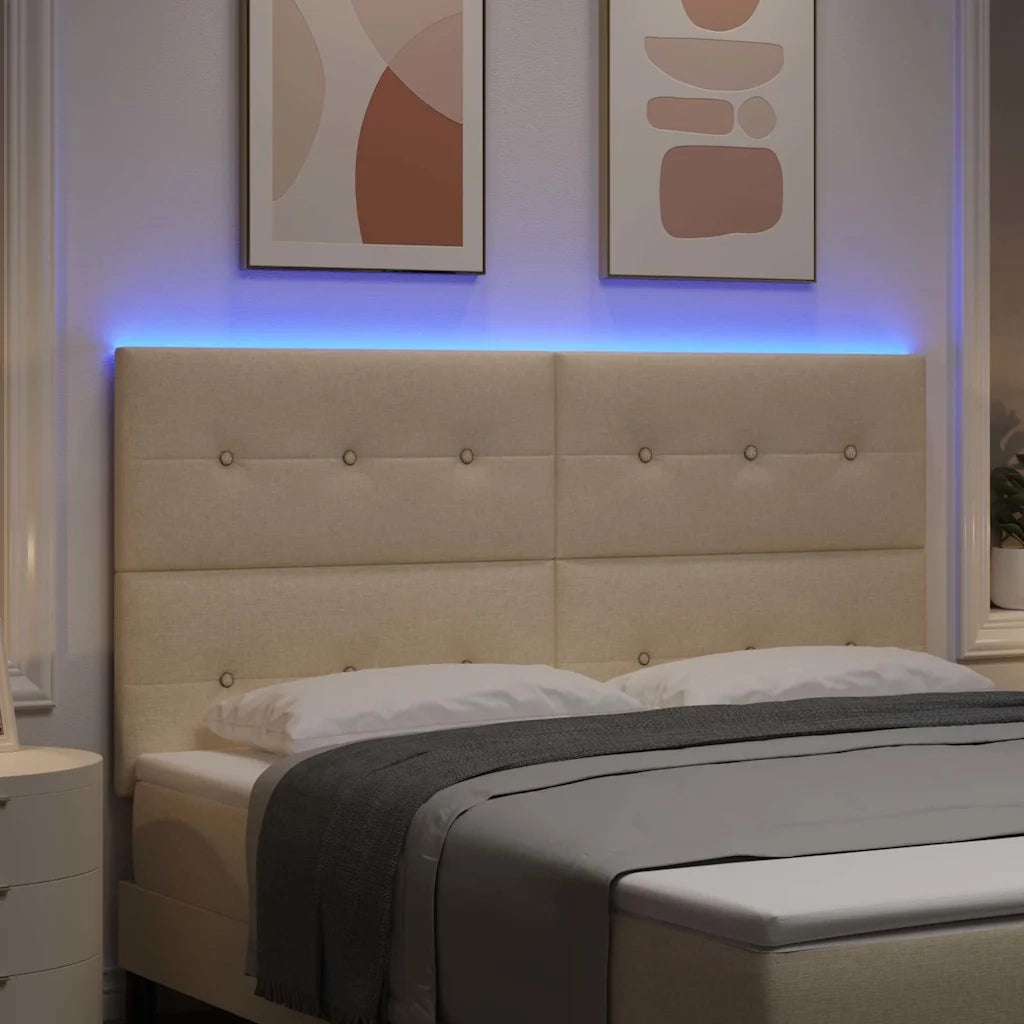 Testiera LED con strisce LED con testiera Crema 180 cm Tessuto 3338454