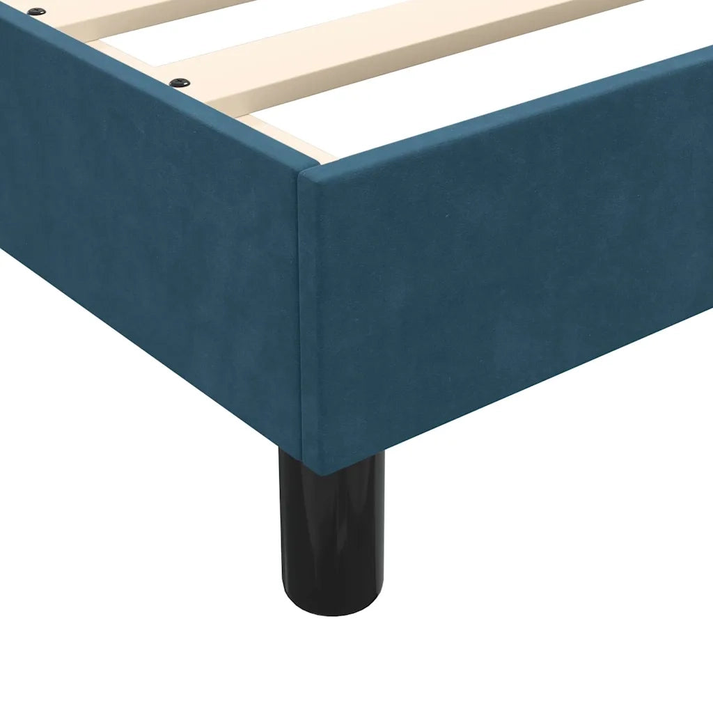 Giroletto senza Materasso-Struttura Letto Blu Scuro 100x210 cm in Velluto