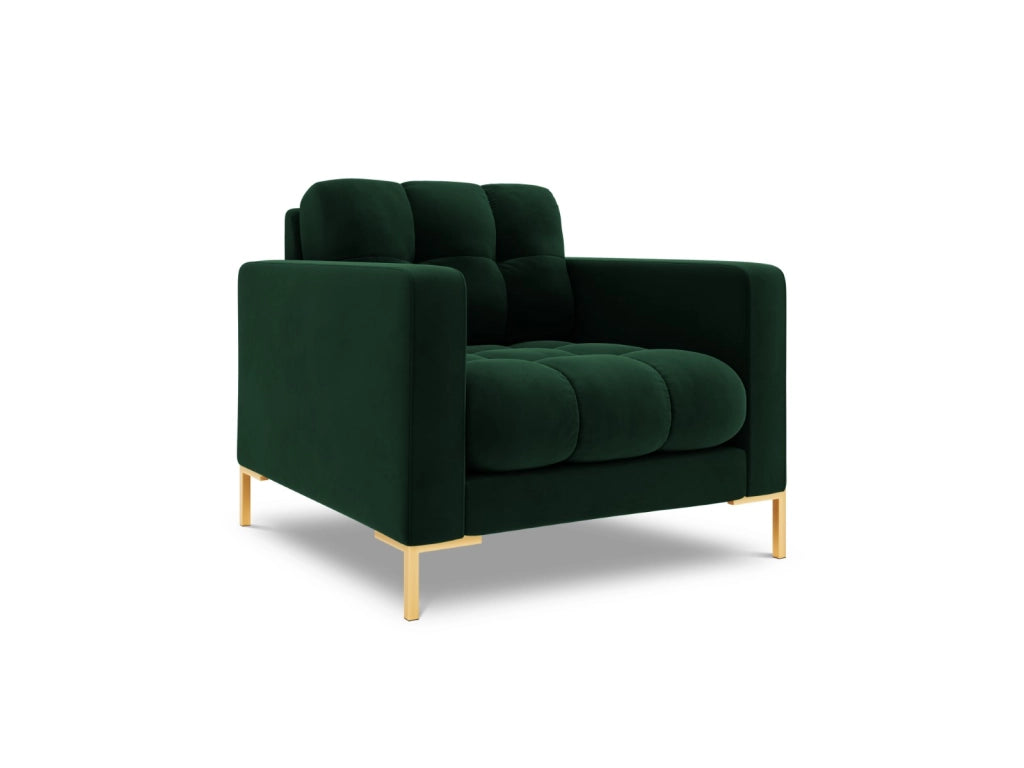 Cosmopolitan Design - Poltrona "Bali" in velluto verde bottiglia 