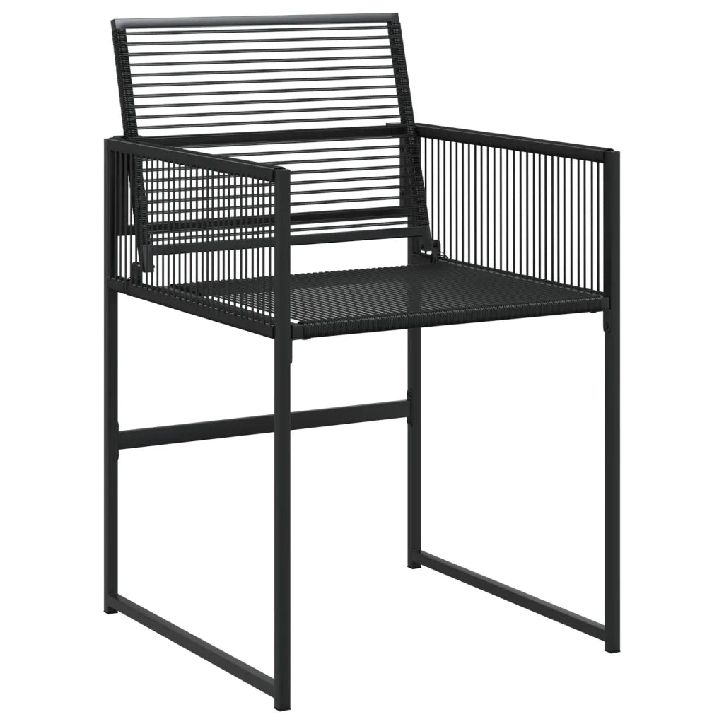 Set da Pranzo da Giardino 9 pz Nero in Polyrattan 3295038
