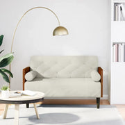 Divano Divanetto con Cuscini-Sofa Bolster Crema 110 cm Velluto
