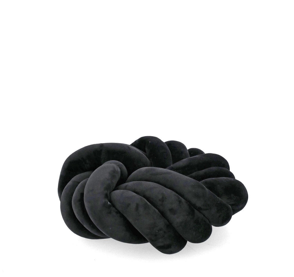 Set di 4 Cuscini Rotondi a Nodo in Velluto Avorio Ø38 cm - KRISH