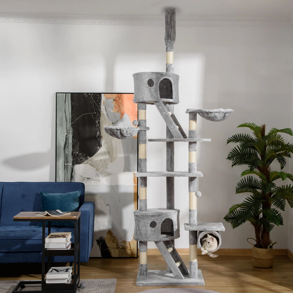 Arbre ¨¤ chat regolabile in altezza ¨C Minimal ¨C grigio chiaro 240-260 cm