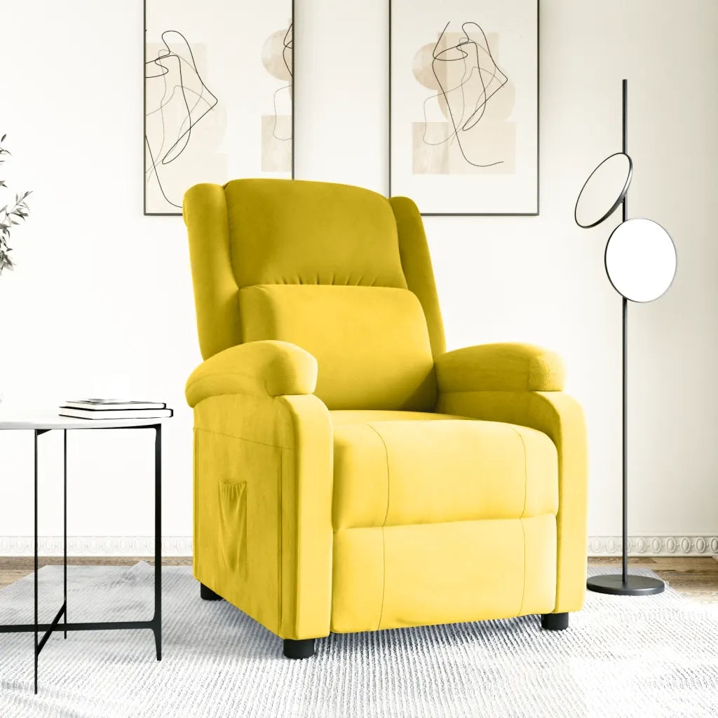 Poltrona Reclinabile Gialla in Velluto 342406