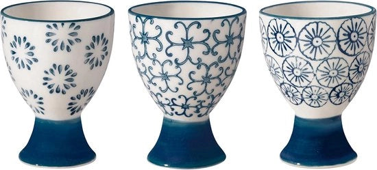 Set di Decorazioni per Uova - 3 Pezzi - Bianco - Ceramica