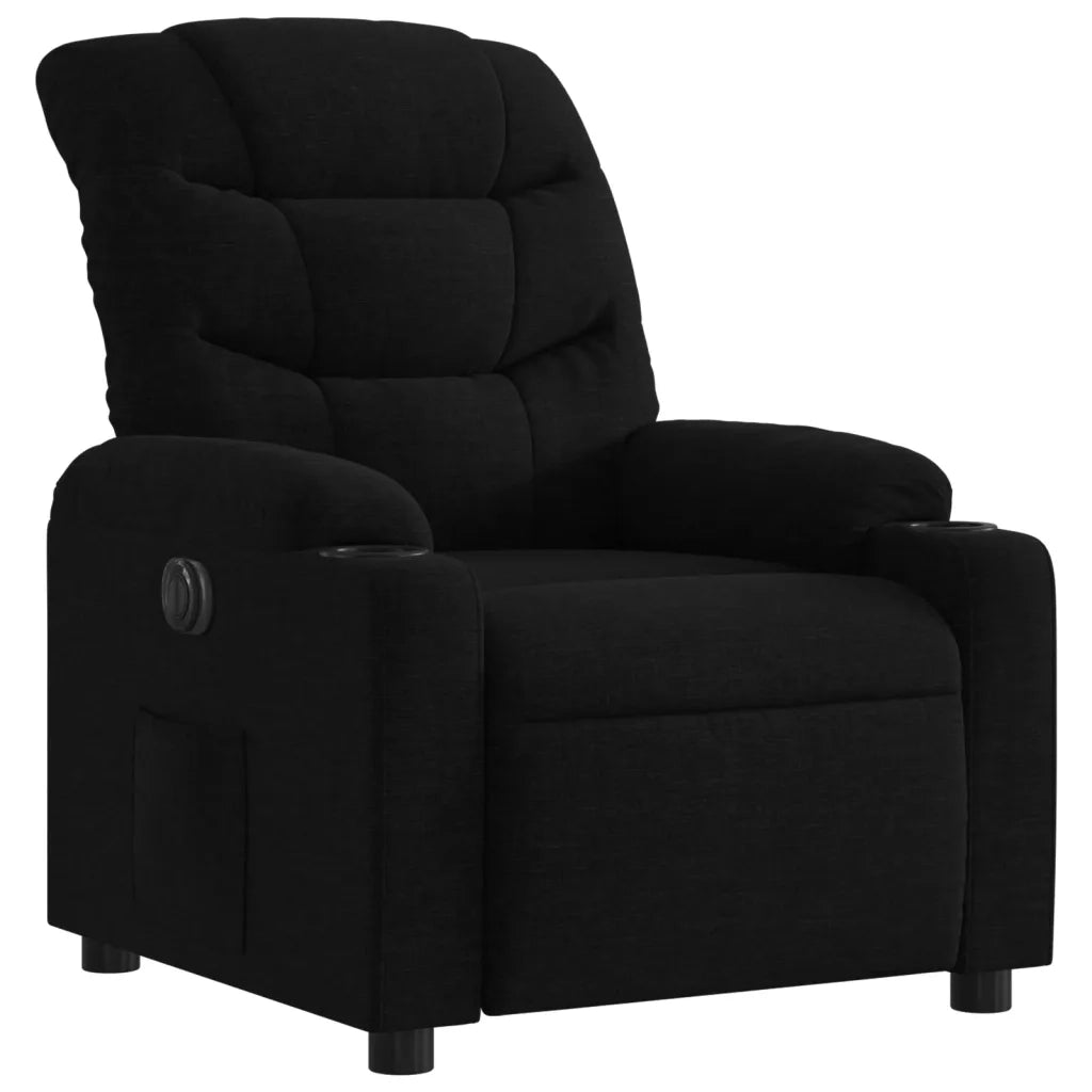 Poltrona Elettrica Reclinabile Nera in Tessuto 3206629
