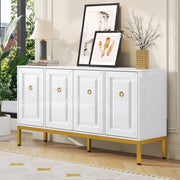Credenza lucida - Zephmum - 140¡Á80¡Á40cm - Maniglie e gambe dorate