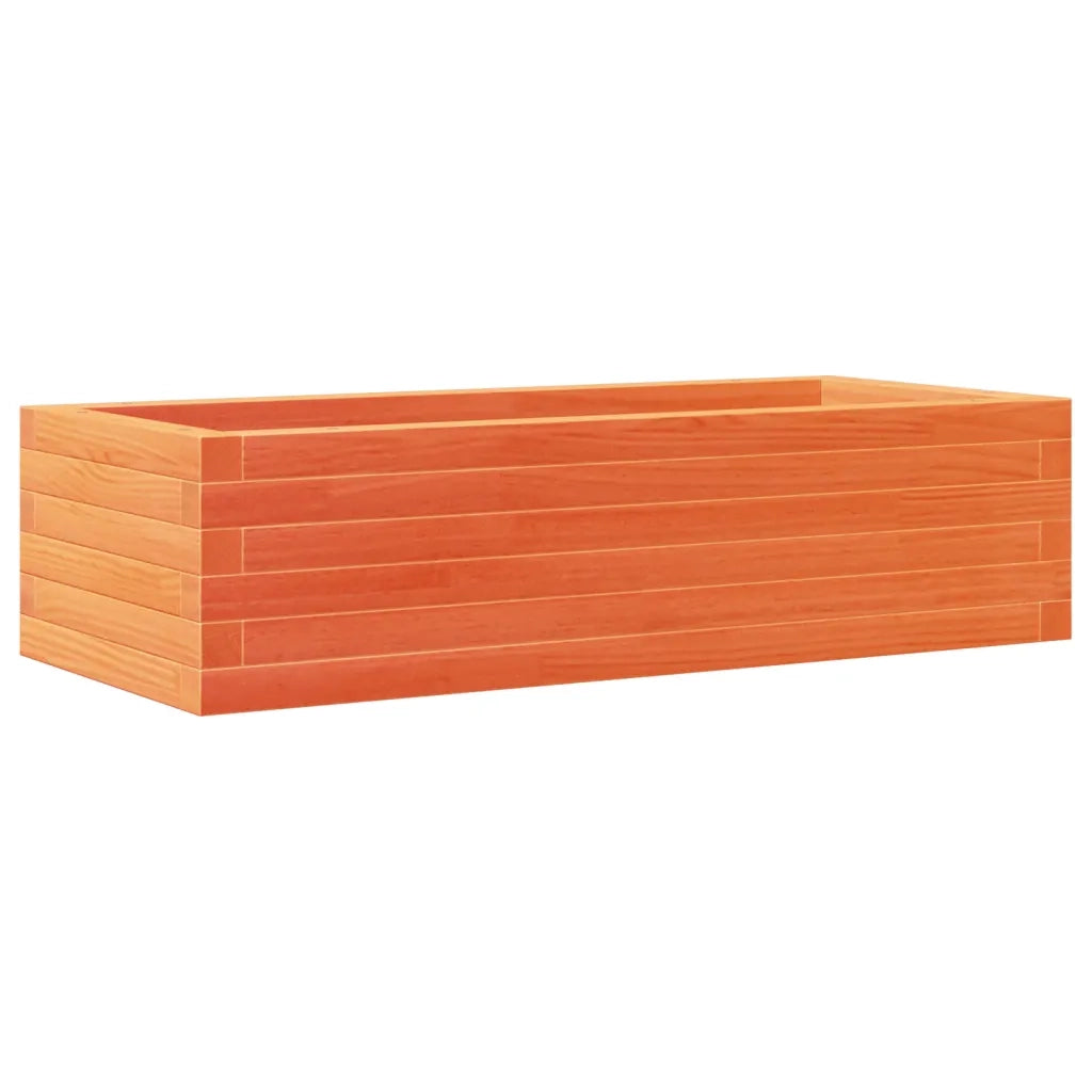 Fioriera | Cassetta per fiori | Vaso Giardino Marrone Cera 90x40x23 cm Legno Massello Pino