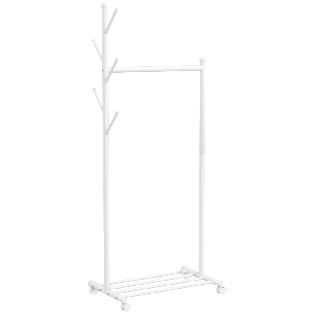 Appendiabiti con ruote e 5 ganci ¨C Minimal ¨C 68x43x171 cm bianco