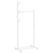 Appendiabiti con ruote e 5 ganci ¨C Minimal ¨C 68x43x171 cm bianco
