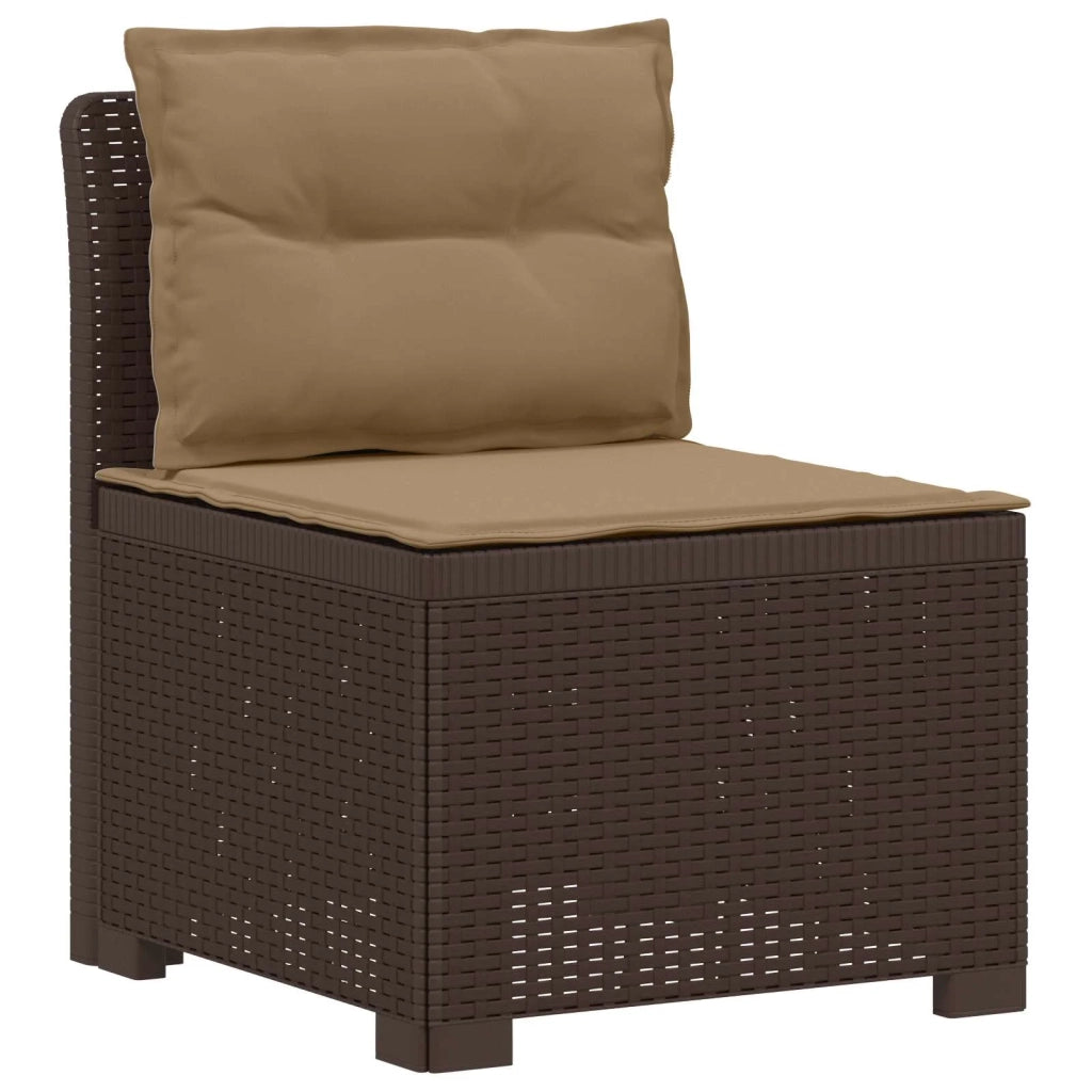 Divano da esterno-Divano da Giardino 3 posti con cuscini in look rattan PP 262782