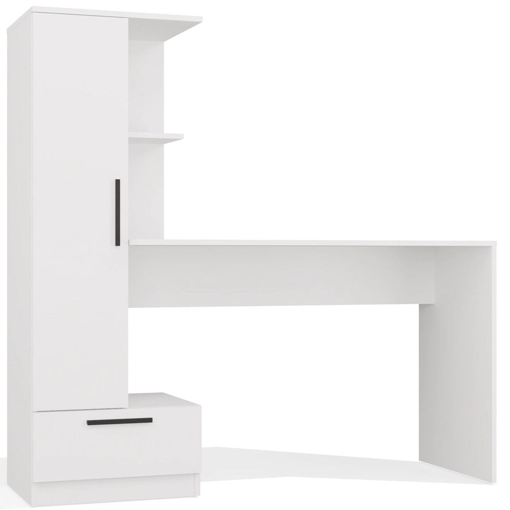 Set scrivania + scaffale COSMO bianco
