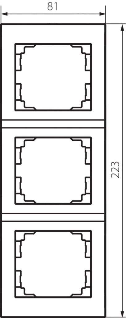 Cornice tripla verticale LOGI nero opaco Kanlux 33579