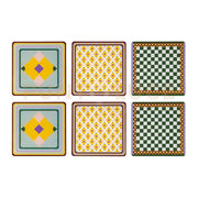 SET 6 PEZZI SOTTOBICCHIERE QUADRATO DISEGNO RAINBOW