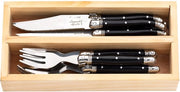 Mini-set da cucina 12 pezzi - Manico in plastica nera - 6 coltelli/fork - Compacto - Ideale per tapas/gastronomia
