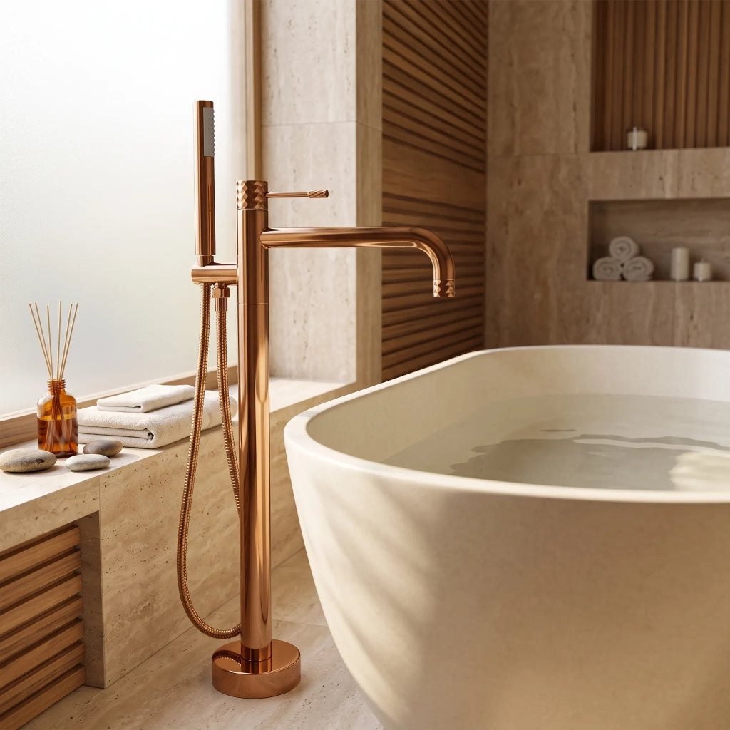 Rubinetto Indipendente Rea Lungo Diamond Copper