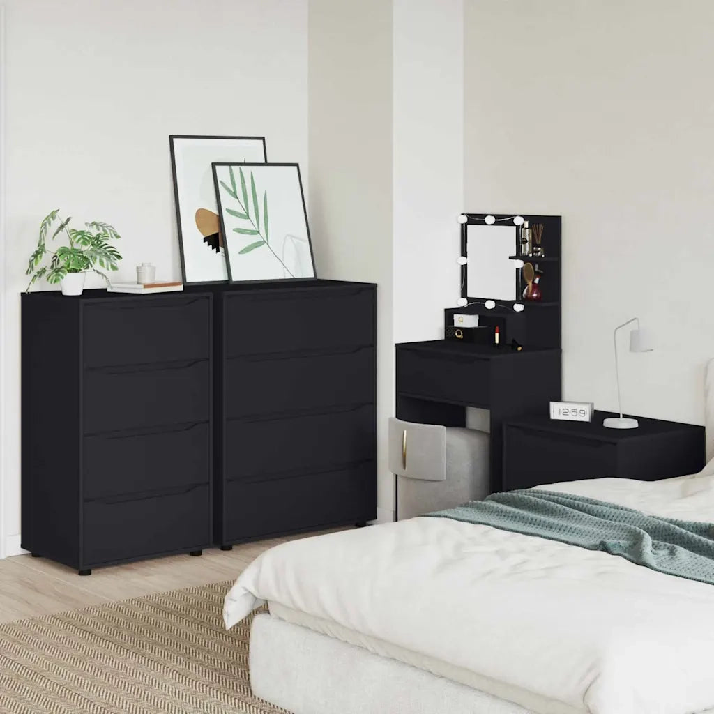 Armadi di Stoccaggio 2 pcs Nero 60 x 48 x 105 cm
