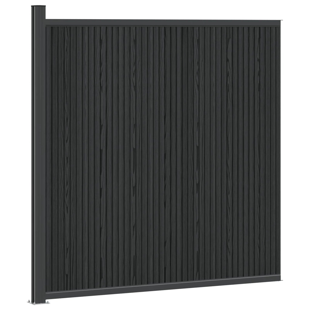 Pannello di recinzione | Recinzione da Giardino WPC e Alluminio Nero