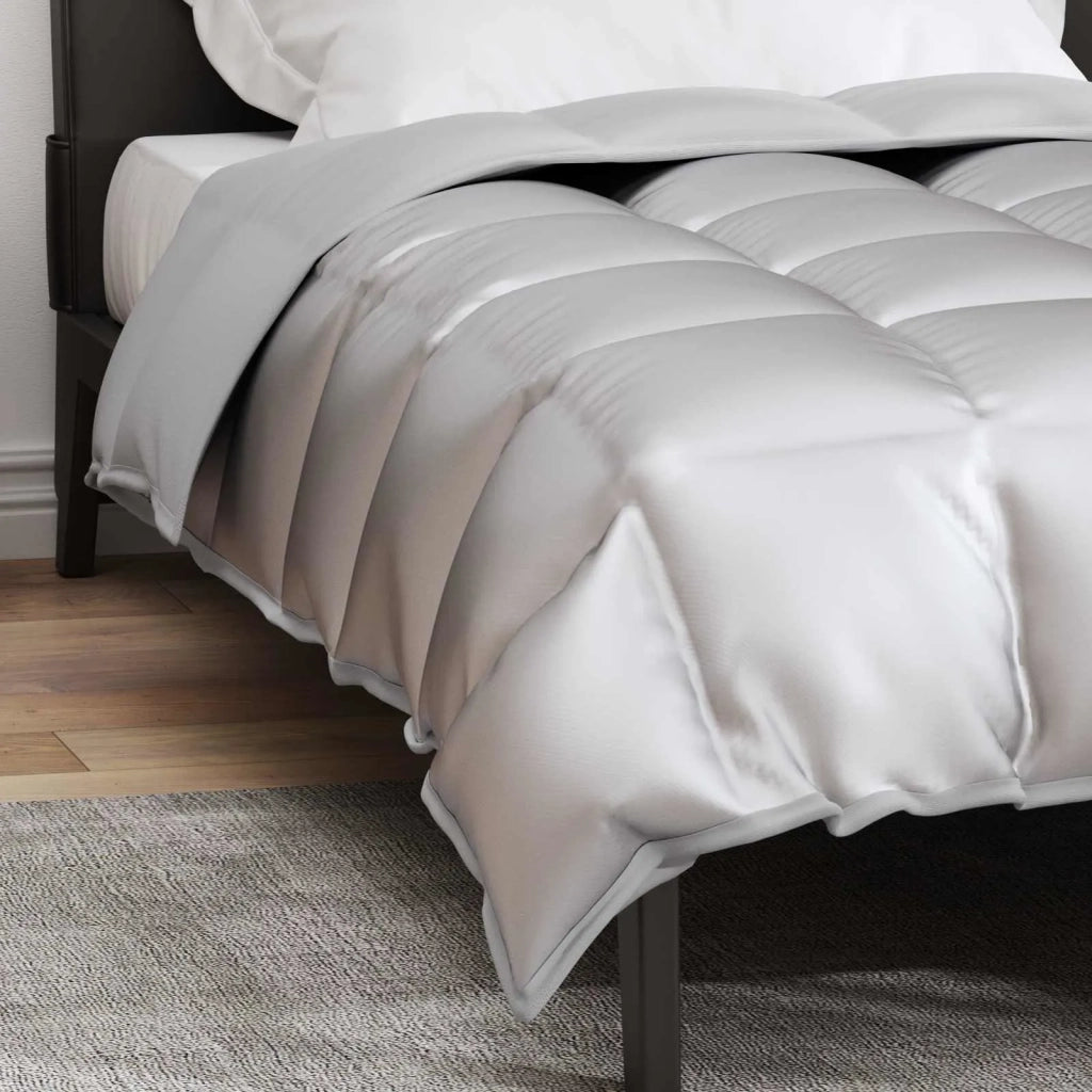 Duvet Invernale Argento 155 x 220 cm Satin e Micropile 42025862
