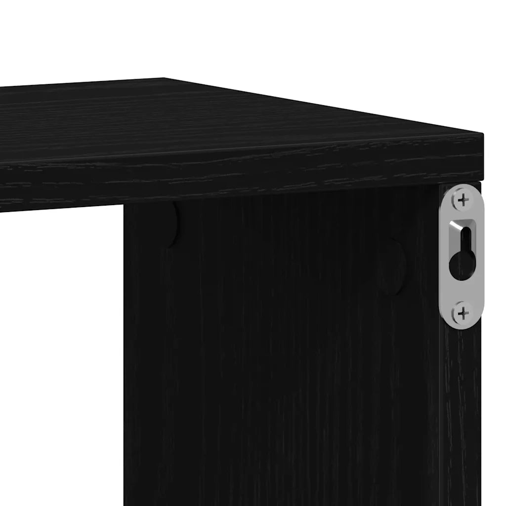 Mensole Parete Cubo 2 pz Rovere Nero 100x15x30 cm Multistrato 862058