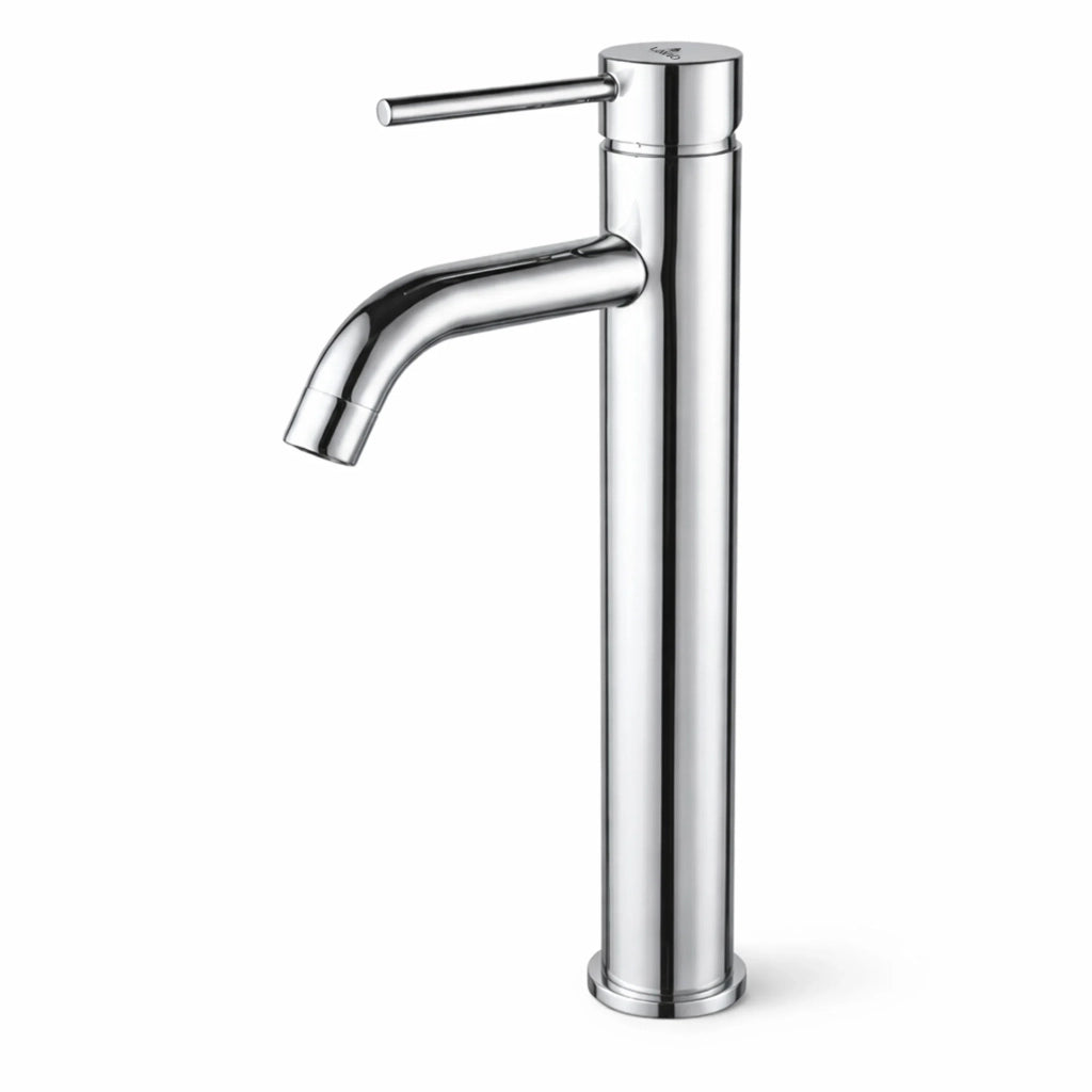 Rubinetto lavabo alto da appoggio miscelatore bagno cromato VERTI
