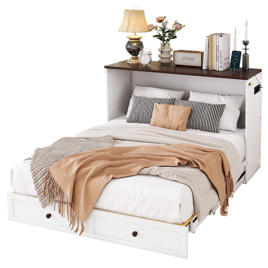 letto a scomparti in pino bianco 140 x 200 cm