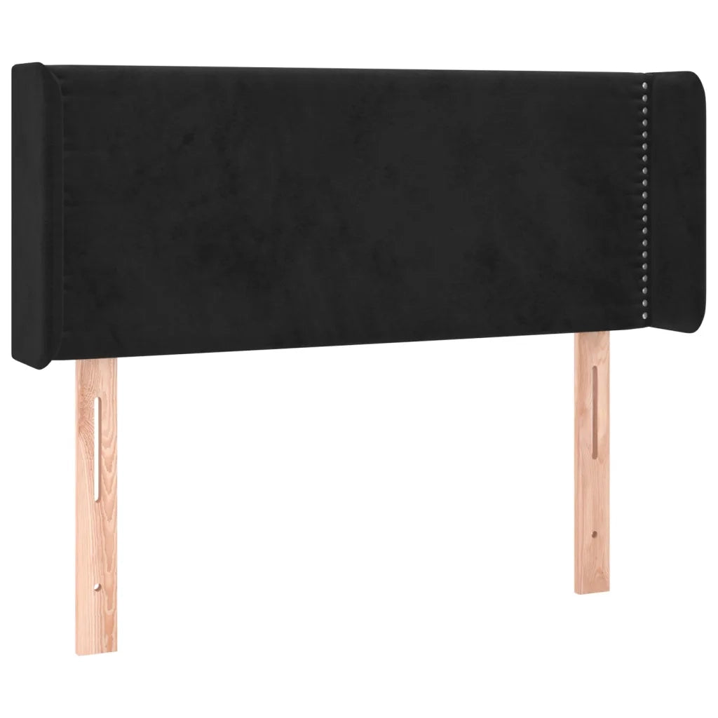 Testiera ad Orecchio-Testata con Orecchie Nera 103x16x78/88 cm in Velluto 108981